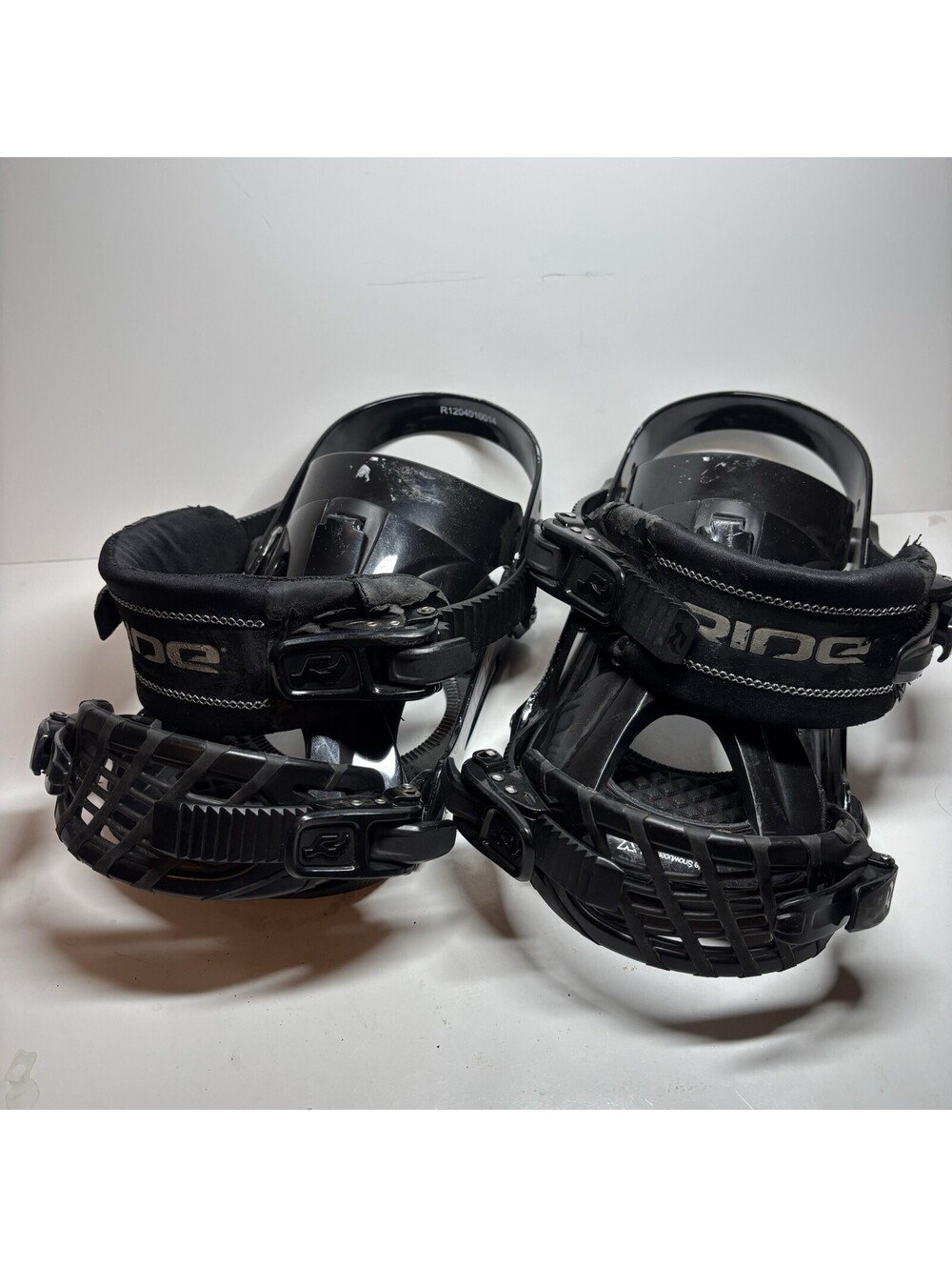 Ride Snowboard Bindings Black Men's Strap Bindings Aluminum Heelcup